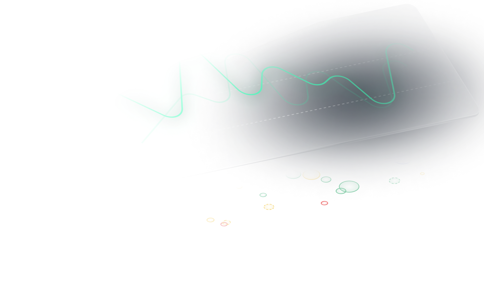 Two stacked panels of abstract graphs, isometrically skewed backwards and to the left.