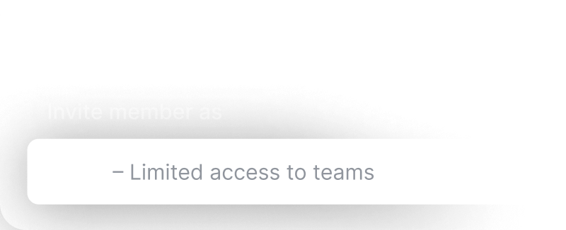 Part of the guest invitation interface, highlighting the option that you can invite members as Guests with limited access to teams.